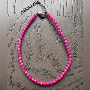 Faceted ruby adjustable bracelet 3mm